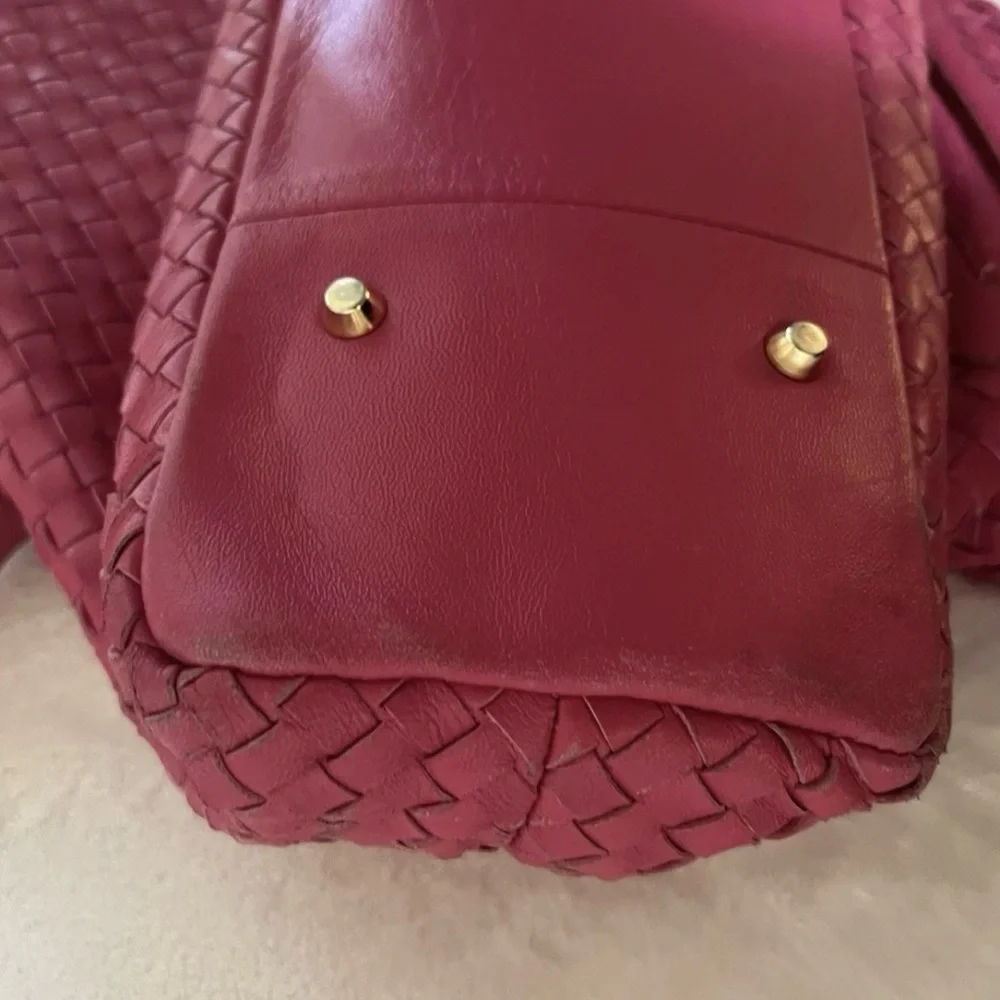 🩷 LALO LARGE Pink HAND Woven NAPA LEATHER HANDBAG / Vintage🩷